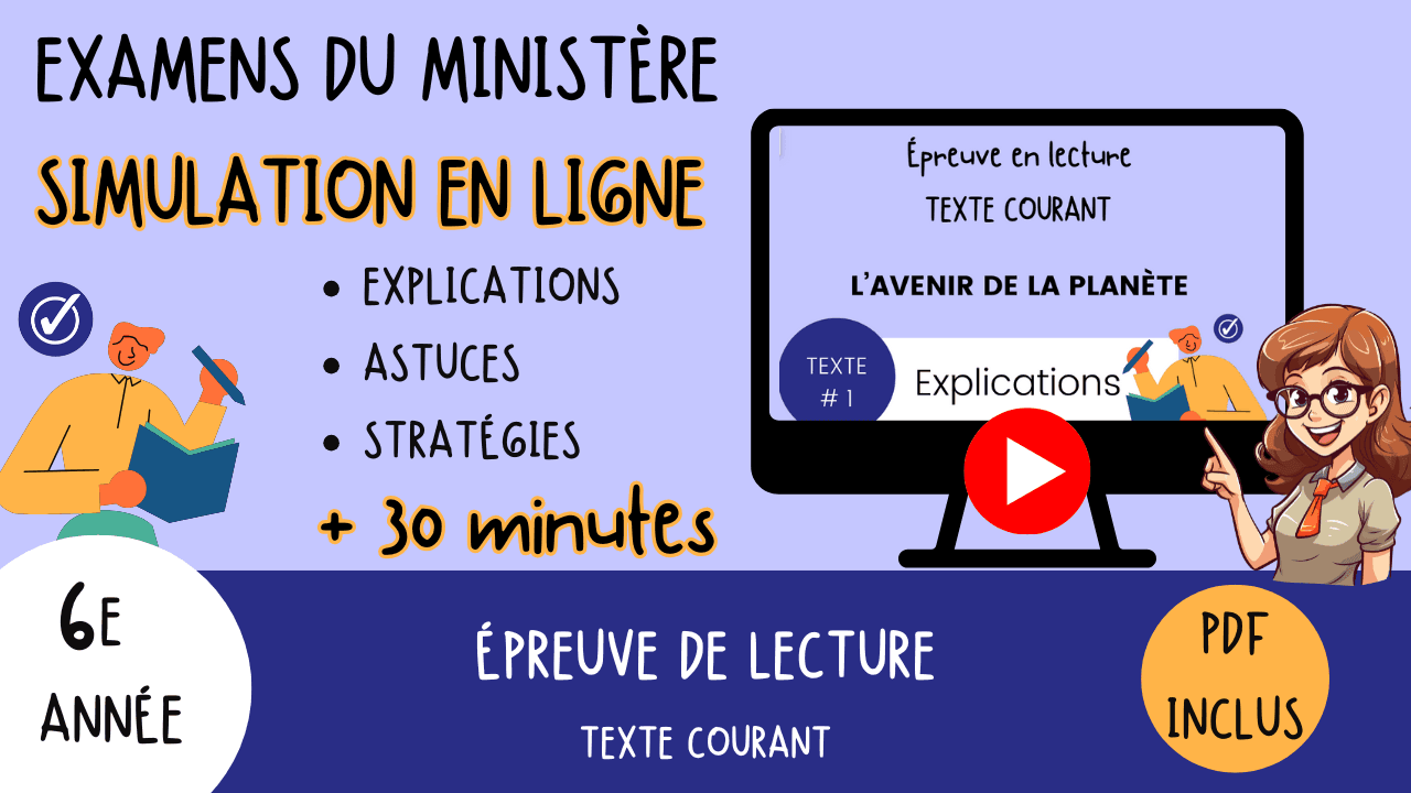 Simulation d'épreuve de lecture 6e année Simulation d'épreuve de lecture 6e année